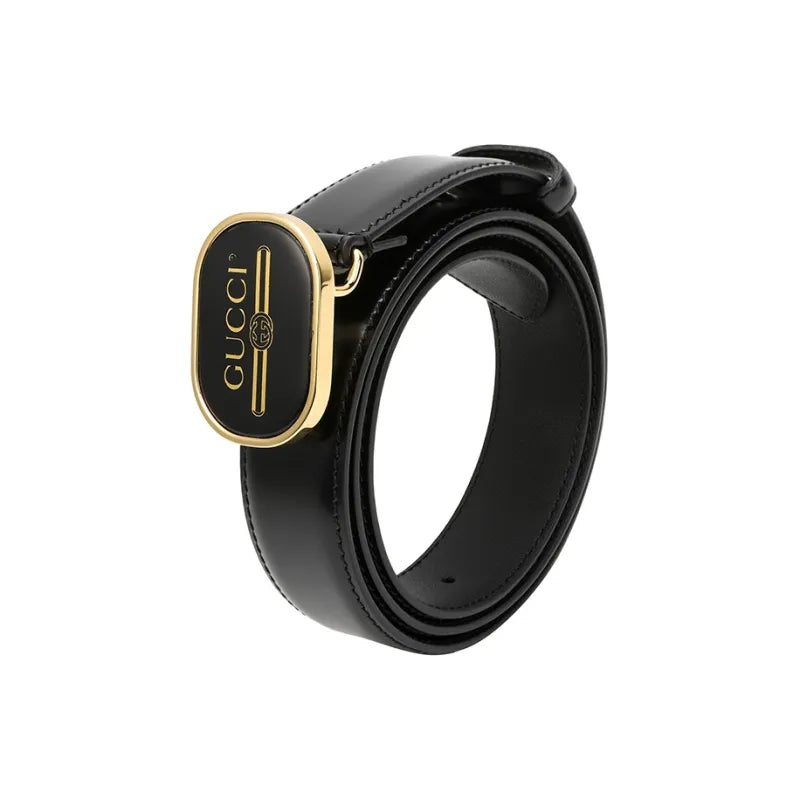 GUCCI BLACK DECORATIVE BUCKLE BELT