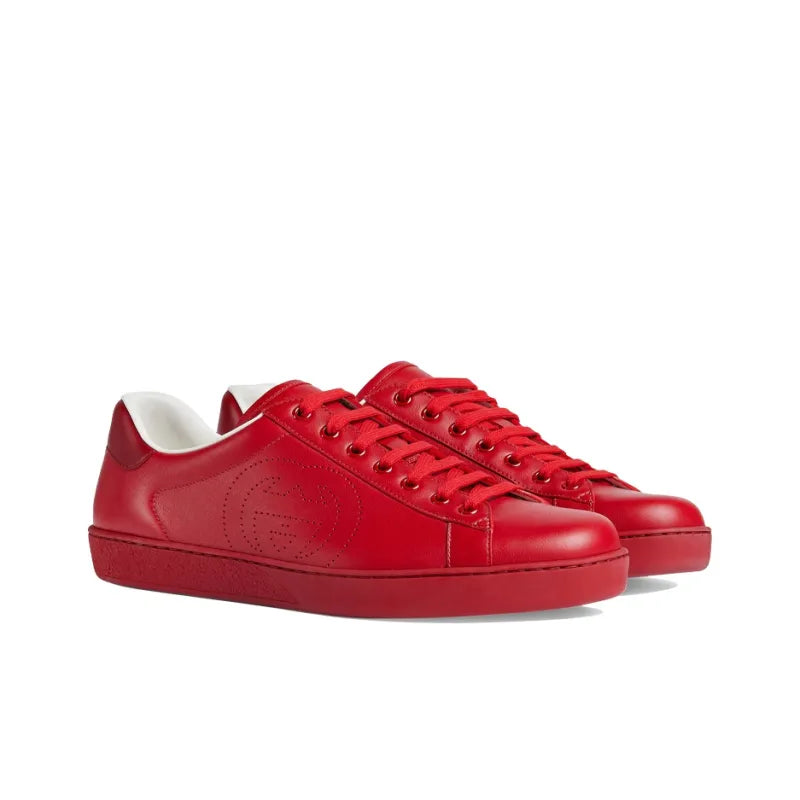 GUCCI Ace 'Interlocking G - Hibiscus Red'