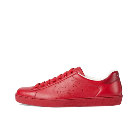GUCCI Ace 'Interlocking G - Hibiscus Red'