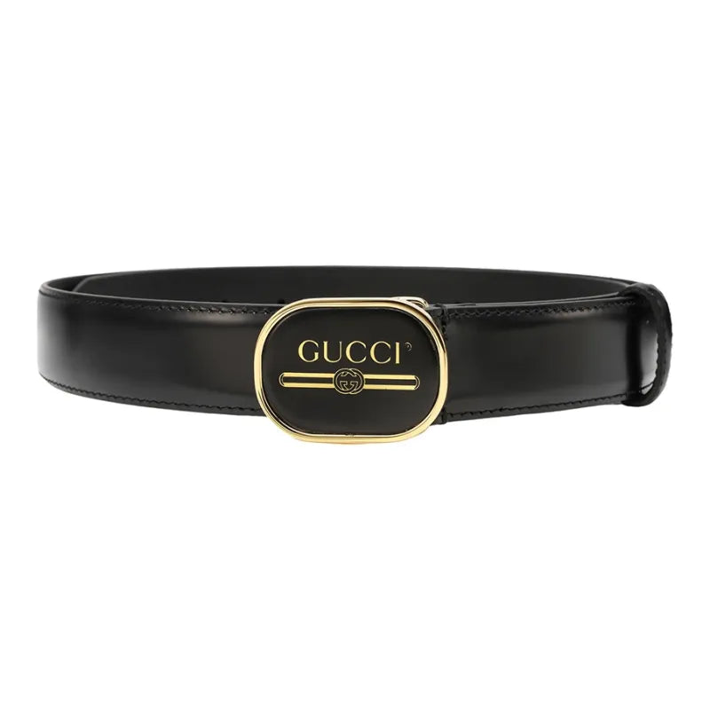 GUCCI BLACK DECORATIVE BUCKLE BELT