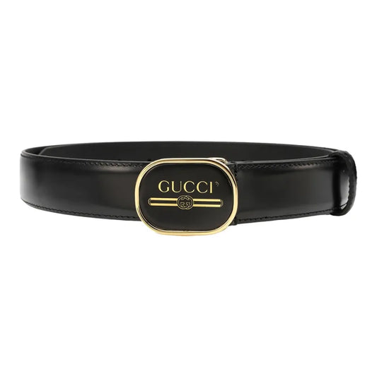 GUCCI BLACK DECORATIVE BUCKLE BELT