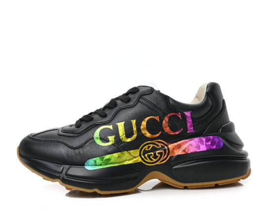 GUCCI RHYTON GUCCI LOGO LEATHER SNEAKER